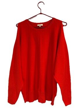 Laura Plus Women’s Long Sleeve Red Stretch Top Size Large
